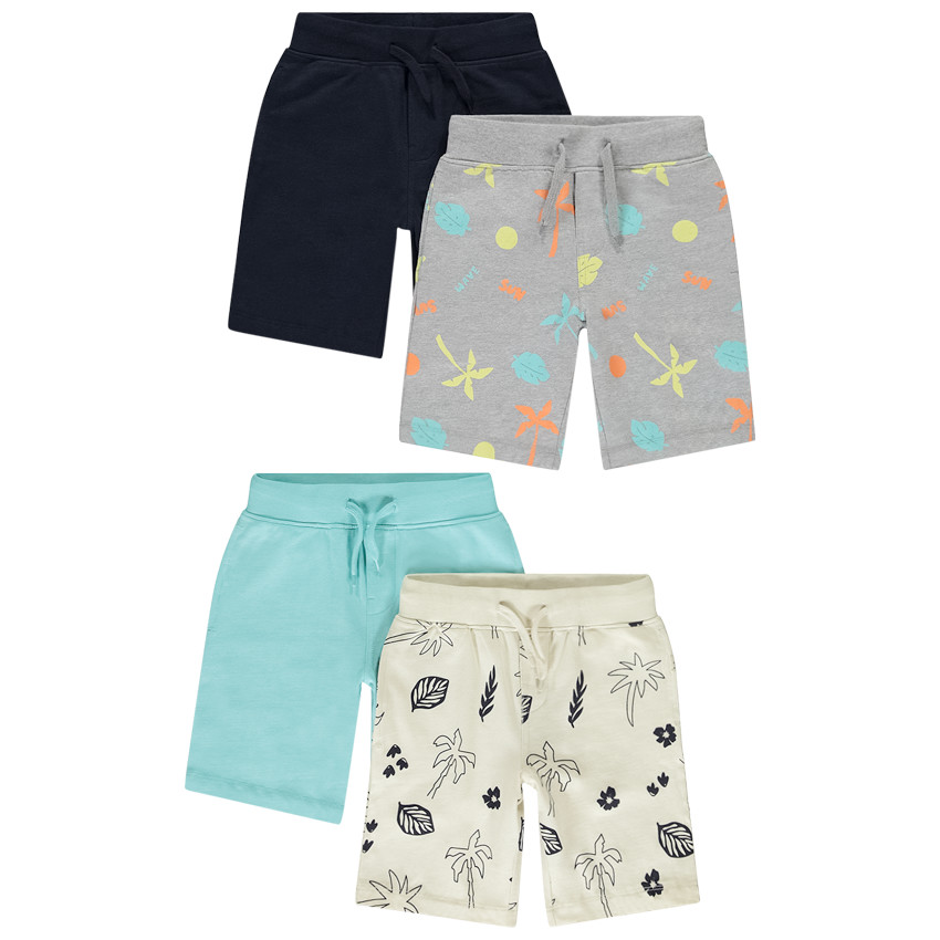 Lot de 4 bermudas fantaisie en jersey pour garçon 