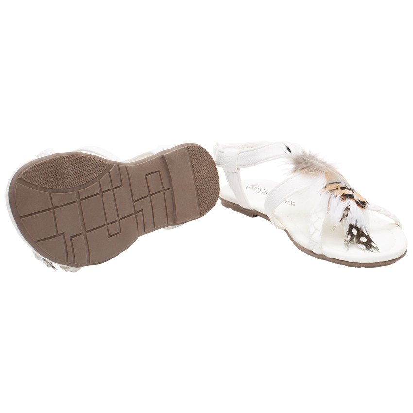 Vlecht sandalen met pluimen voor meisjes 