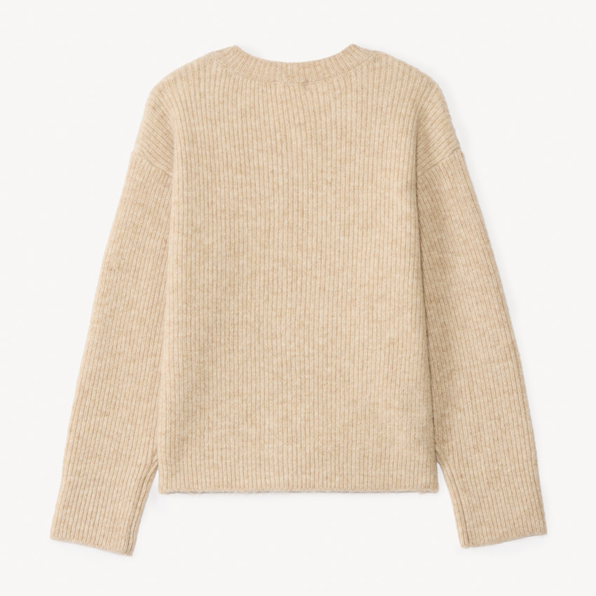 Vest in geribd gebreid met bloemen voor meisjes 