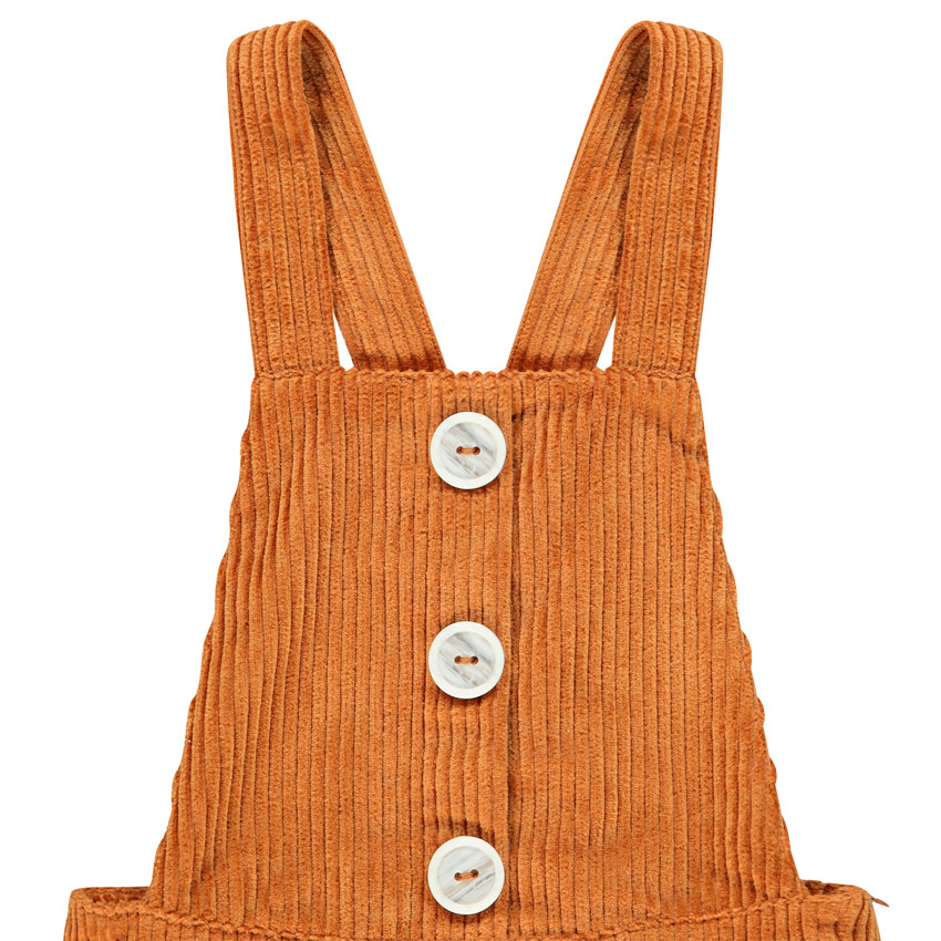 Korte salopette in ribfluweel, voor meisjes. 