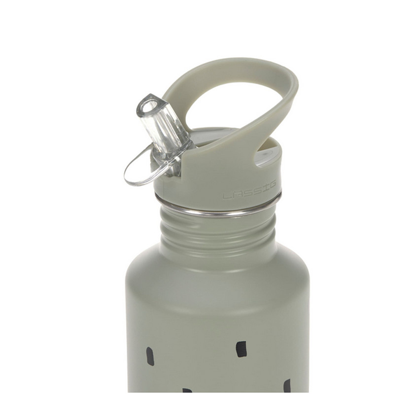 Drinkfles Inox Happy Prints - Olijf 