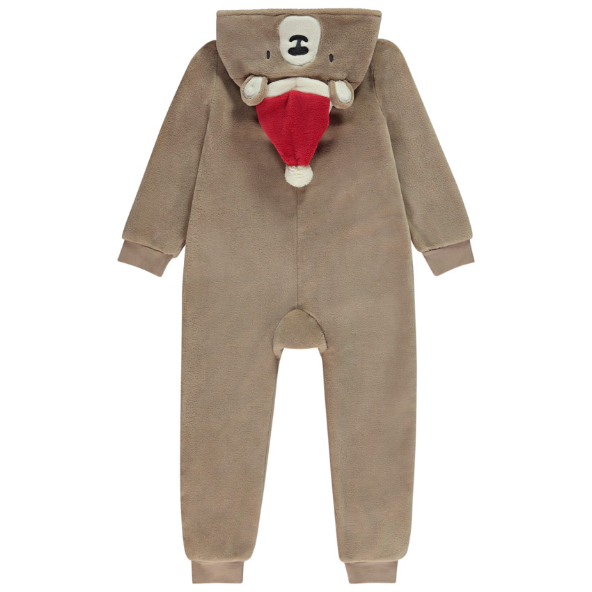 Surpyjama en sherpa ours avec bonnet de Noël pour garçon 