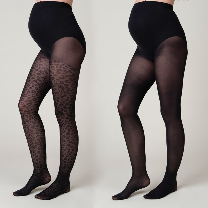 Lot de 2 paires de collants fins unis 30 deniers - Noir 