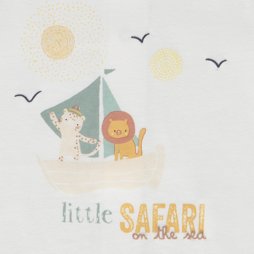 Set van 2 delen badstof met safari motieven voor babyjongen 