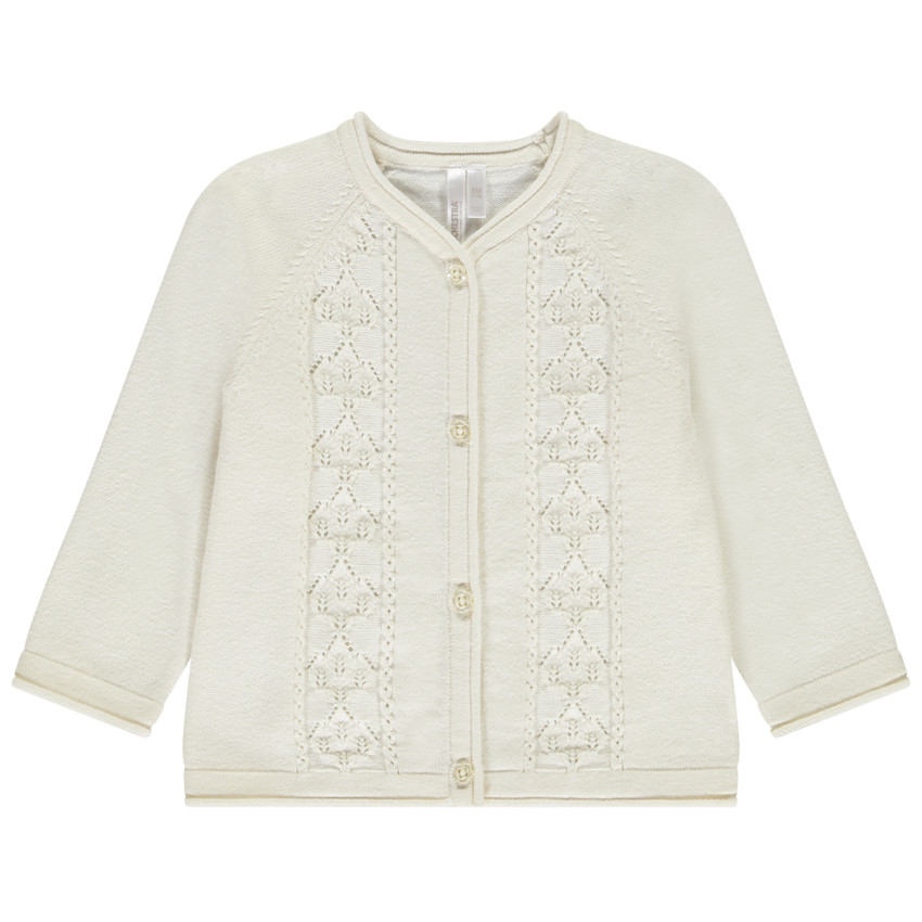 Vest in gebreid ajour voor meisjes 