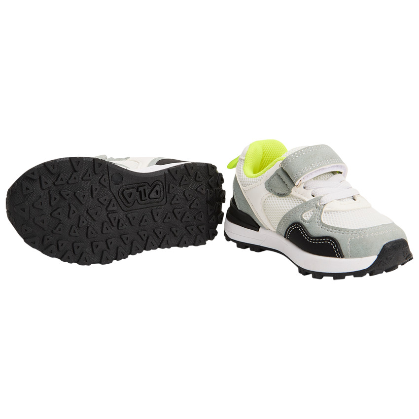 Lage sneakers met inzetstukken en mesh voor baby jongen 