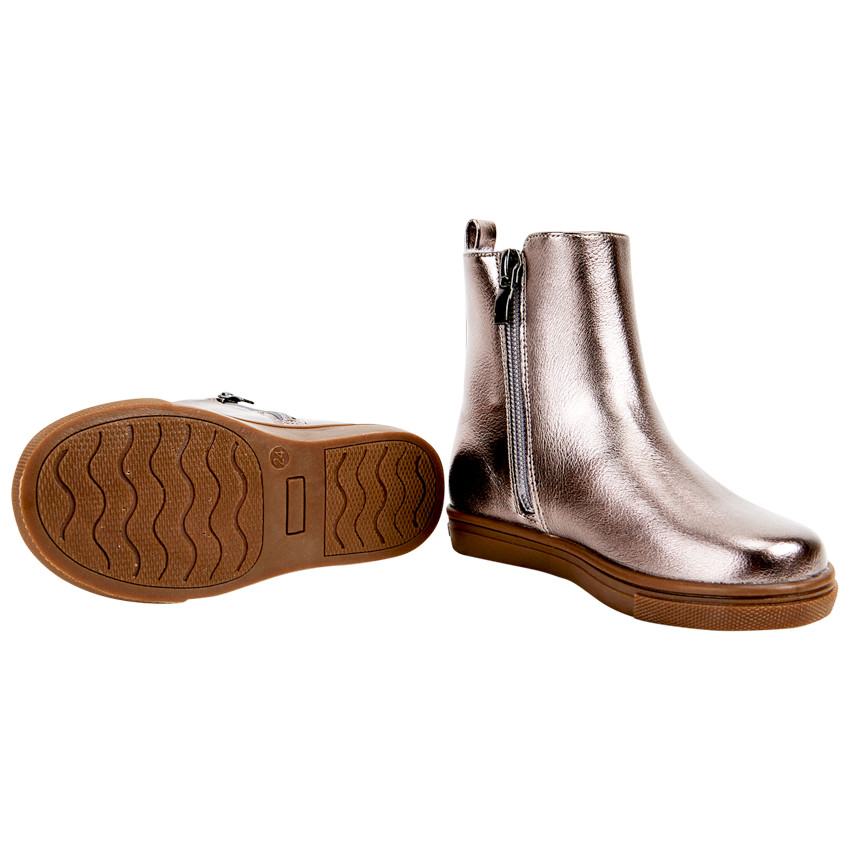 Bottines effet irisé à boucle et pompon pour bébé fille 