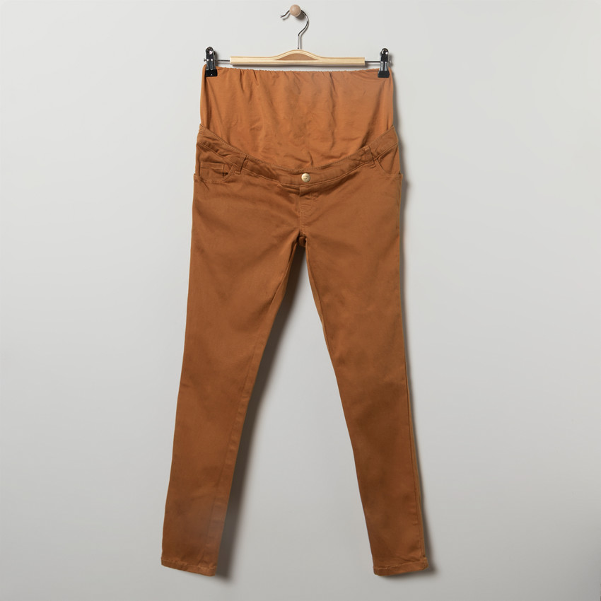 Pantalon de grossesse en twill avec bandeau haut 