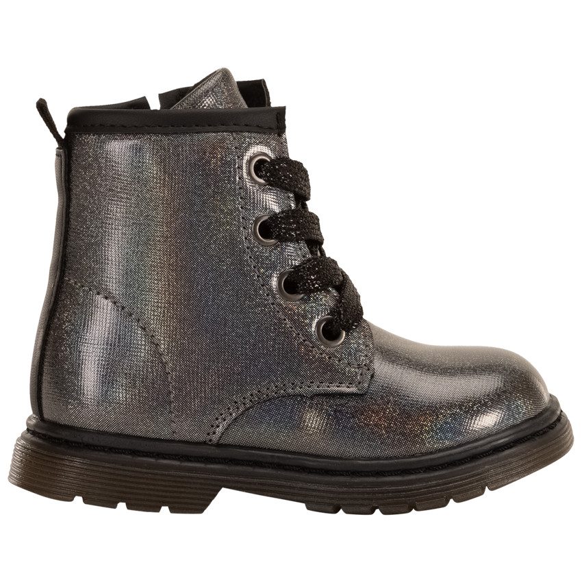 Booties met iriserende veters en rits voor meisjes 