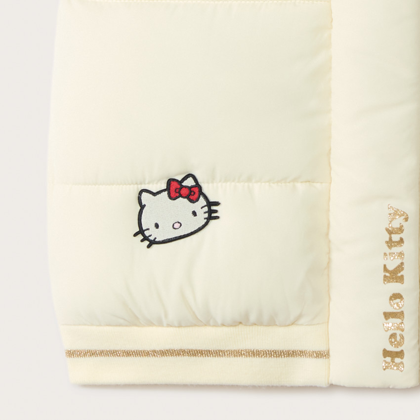 Doudoune fille sans manches à capuche patch Hello Kitty 