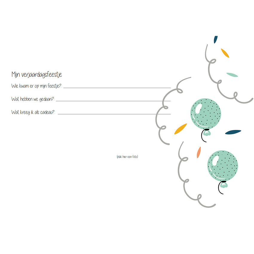 Livre d'anniversaire "Texte Néerlandais" Menthe 