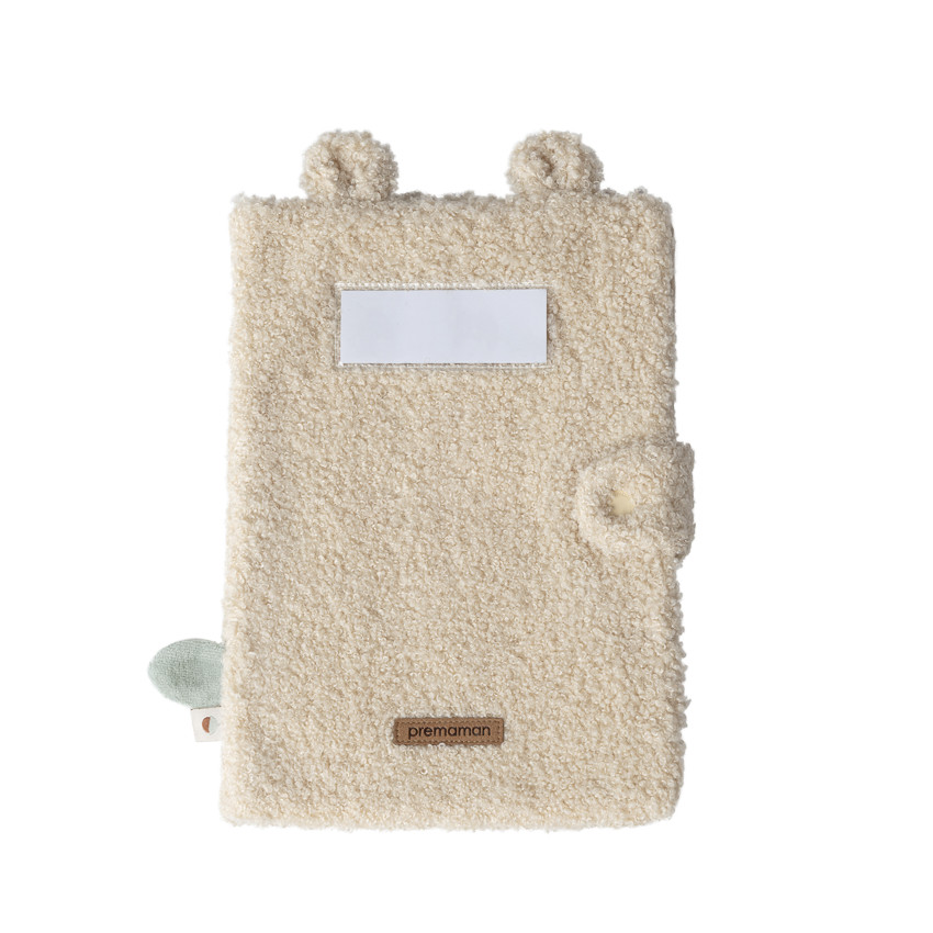 Protège carnet de santé en bouclettes Roi des Forêts beige 