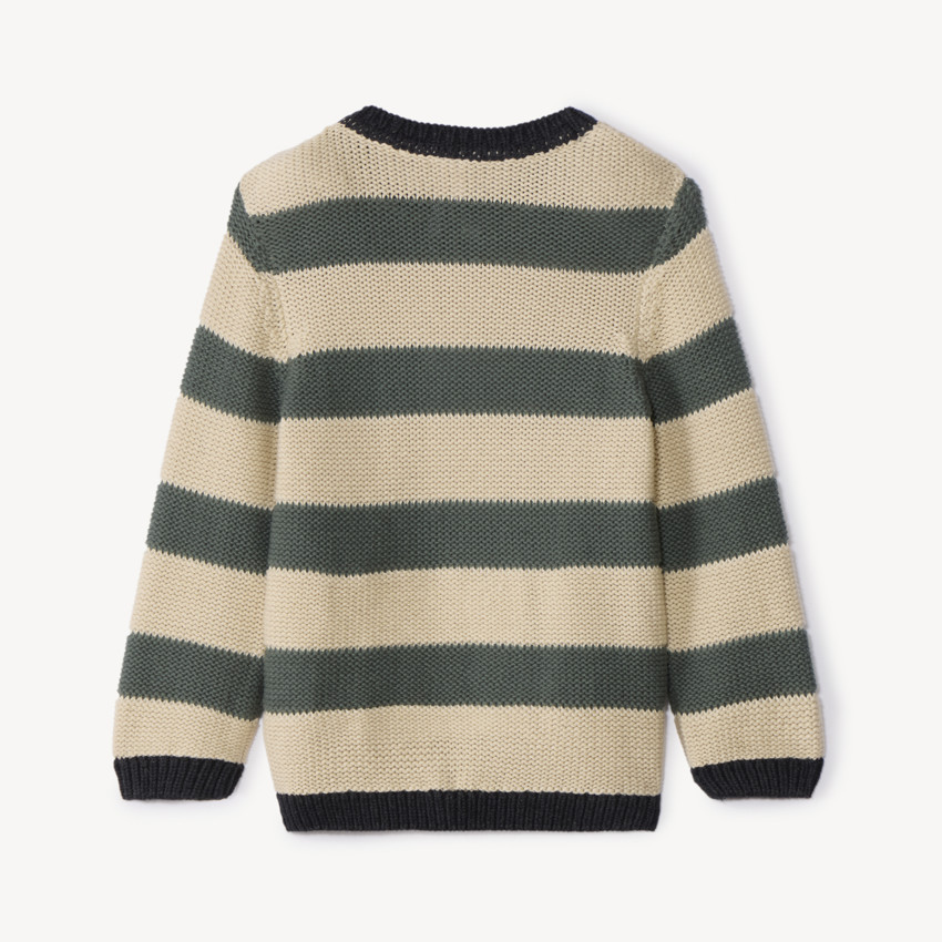 Gebreide trui met lange mouwen en contrasterende strepen voor babyjongen 