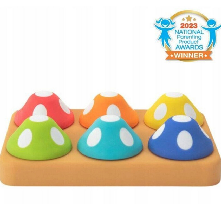 Speelgoed 1ste leeftijd ondeugende kleurrijke paddenstoelen om te sorteren 