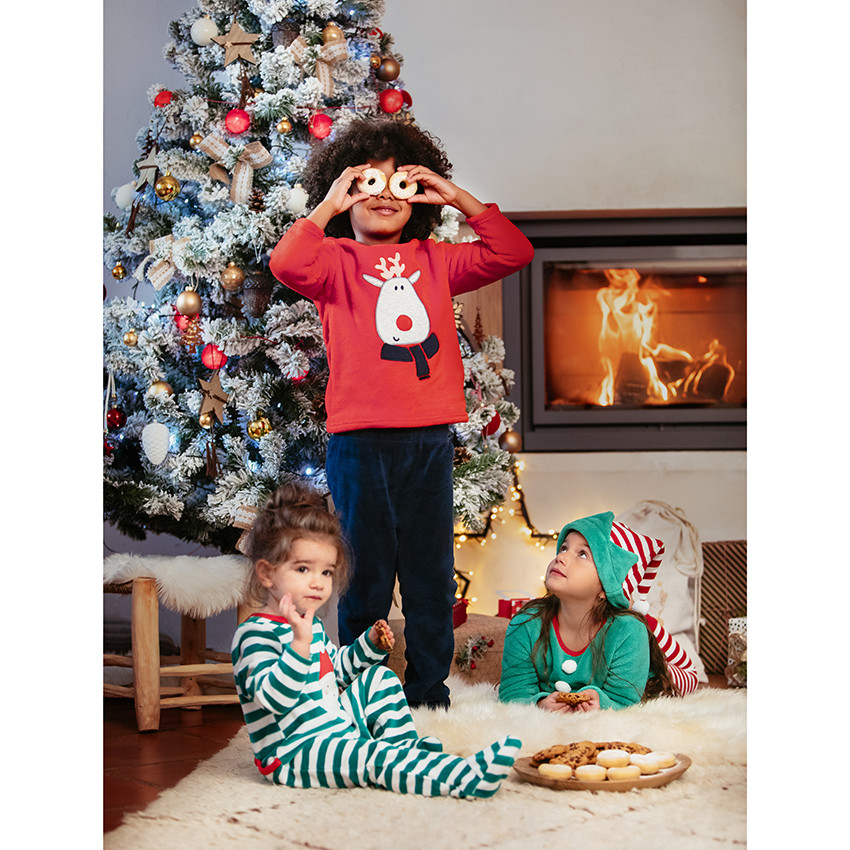 Dors-bien en velours motif père Noël pour bébé garçon 