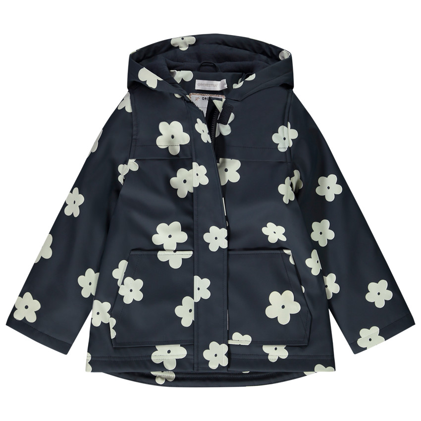 Parka gom gewatteerd met bloemenprint voor meisjes 