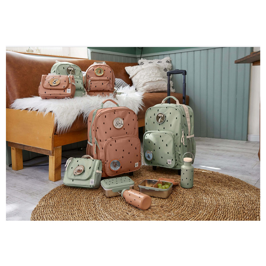 Drinkfles Inox Happy Prints - Olijf 