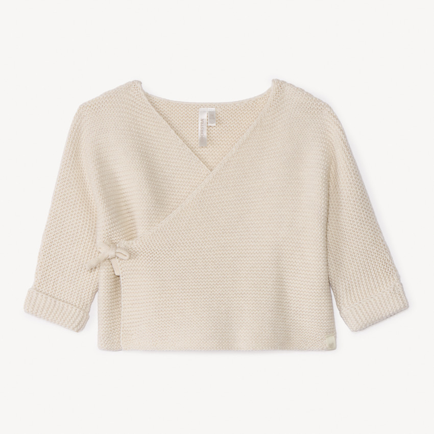 Brassière unie en tricot point mousse pour bébé 