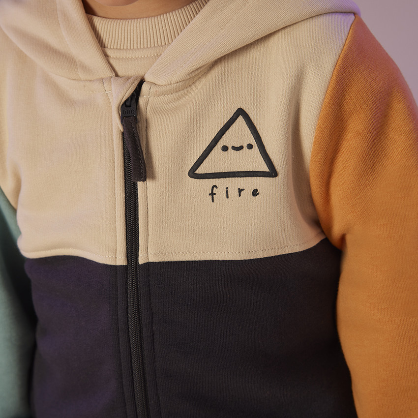 Gilet fleece colour block effect voor baby jongen 