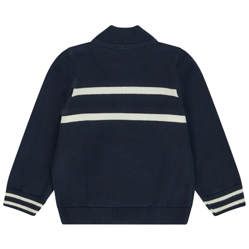 Gebreid vest met teddy kraag voor baby jongen 