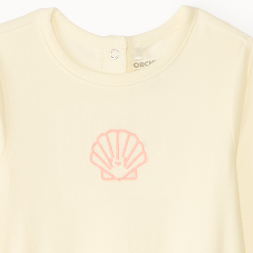 Donslaappak van jersey met borduursel voor babymeisjes 