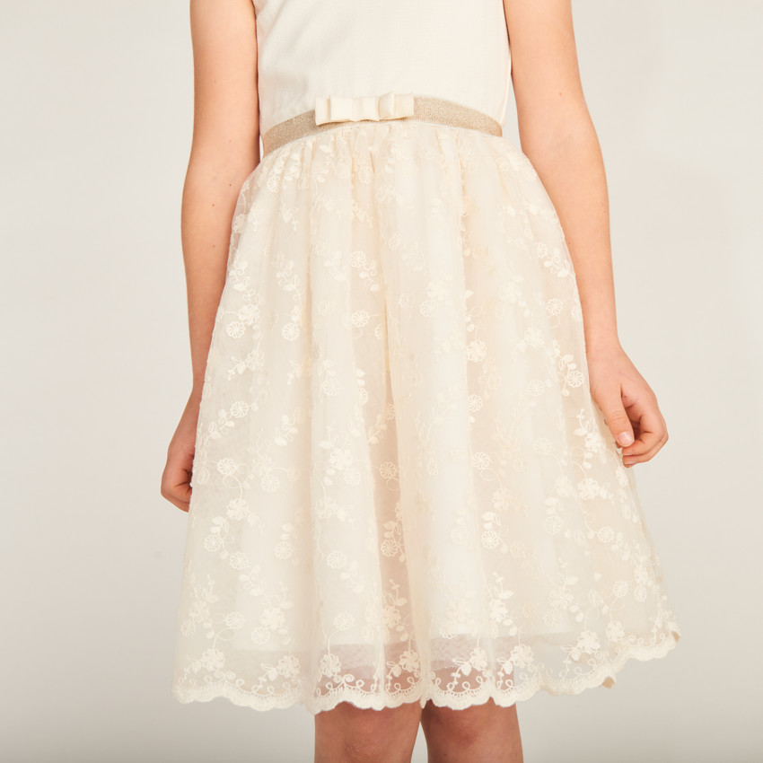 Meisjes 2-in-1 jurk met een hartvormige open rug. 