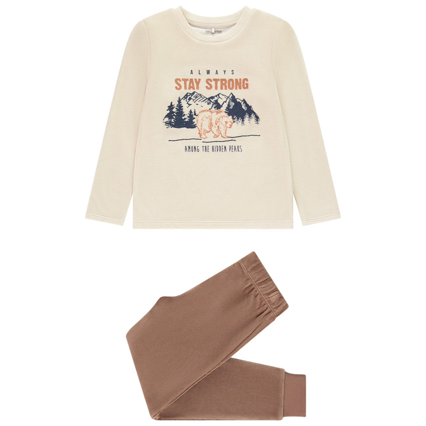 Set pyjama 2 pièces en velours motif montagnes pour garçon 