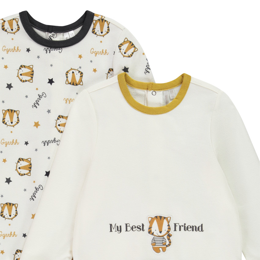 Lot de 2 dors-bien en molleton avec print tigre pour bébé garçon 