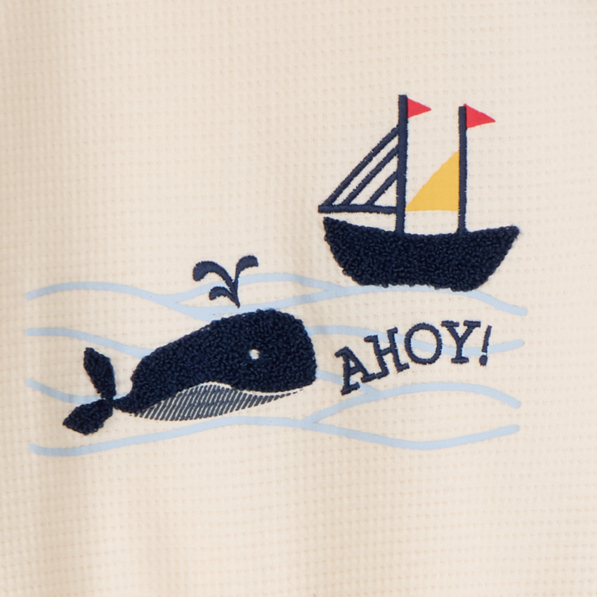 Sweater met pluche applicatie van een walvis voor babyjongens 
