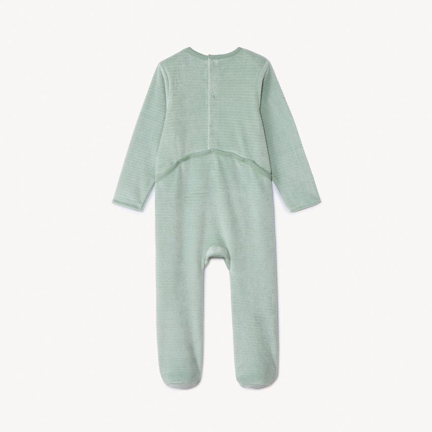Pyjama in fluweel met dierenpatch voor baby
