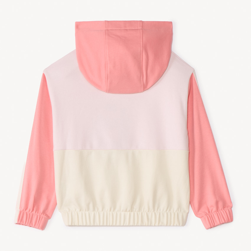 Katoenen hoodie met colorblock-effect voor meisjes 