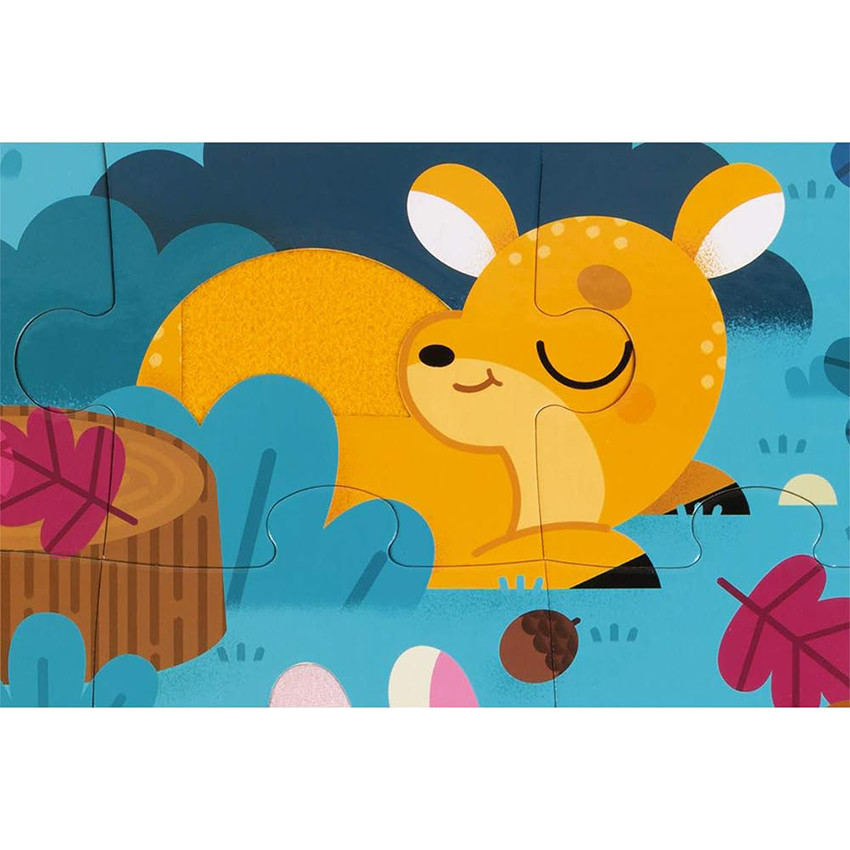 De bosdieren tactiele puzzle 20 stukjes 