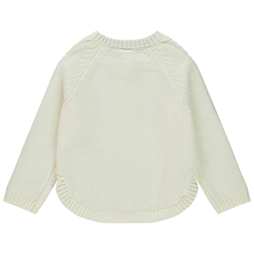 Gilet en tricot torsadé fantaisie forme poncho pour bébé fille 