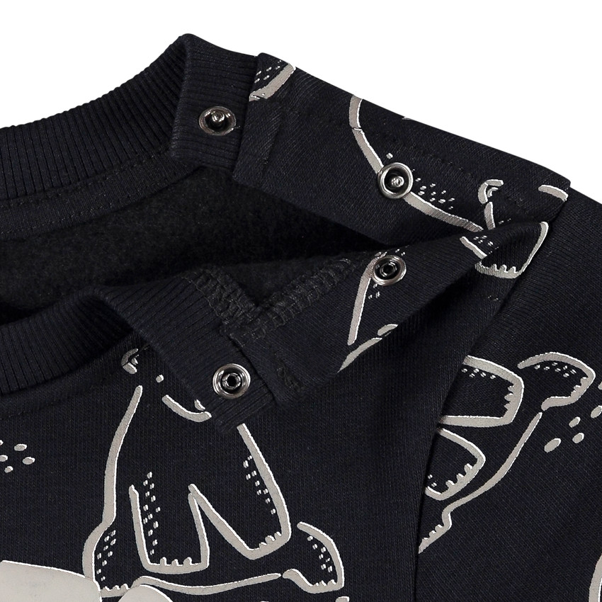 Sweatshirt met lange mouwen in fleece en fantasieprint voor baby jongen 