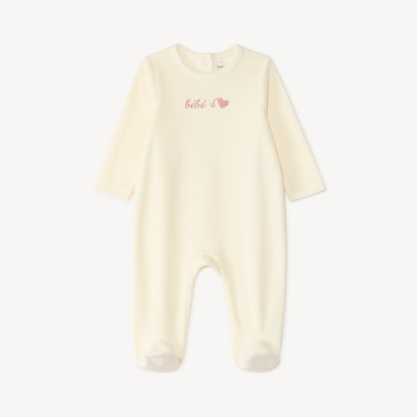 Velours romper voor meisje met fantasie borduursel 