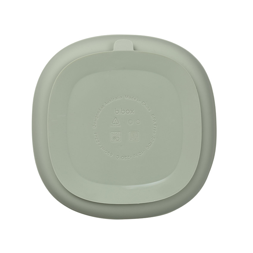 Siliconen bord met zuignap en Deksel Sage 