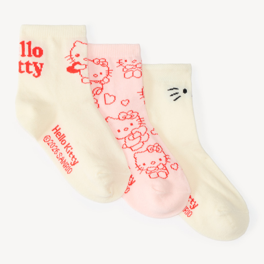 Lot de 3 paires de chaussettes fille à motifs Hello Kitty 