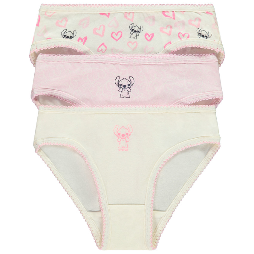 Lot de 3 culottes festonnées Stitch Disney pour fille 