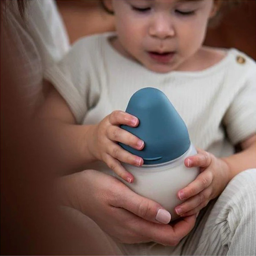 Zuigfles silicone 150 ml speen slow flow Blue Grey 