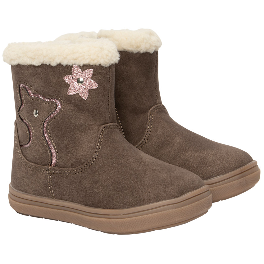 Bottines doublées sherpa motif biche pour bébé fille 