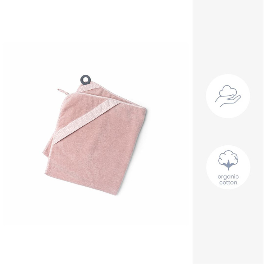 Cape de bain XL avec anneau de dentition Dry'n Play Pink 
