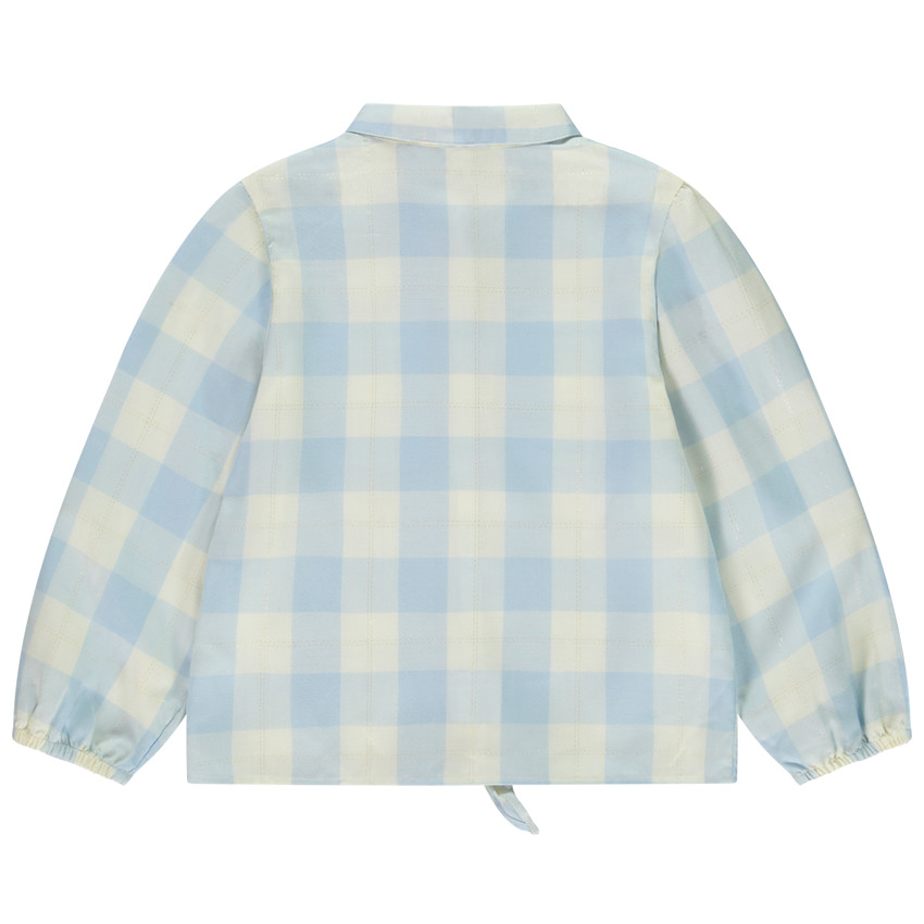 Lange mouwen geruite blouse met strik voor meisjes 