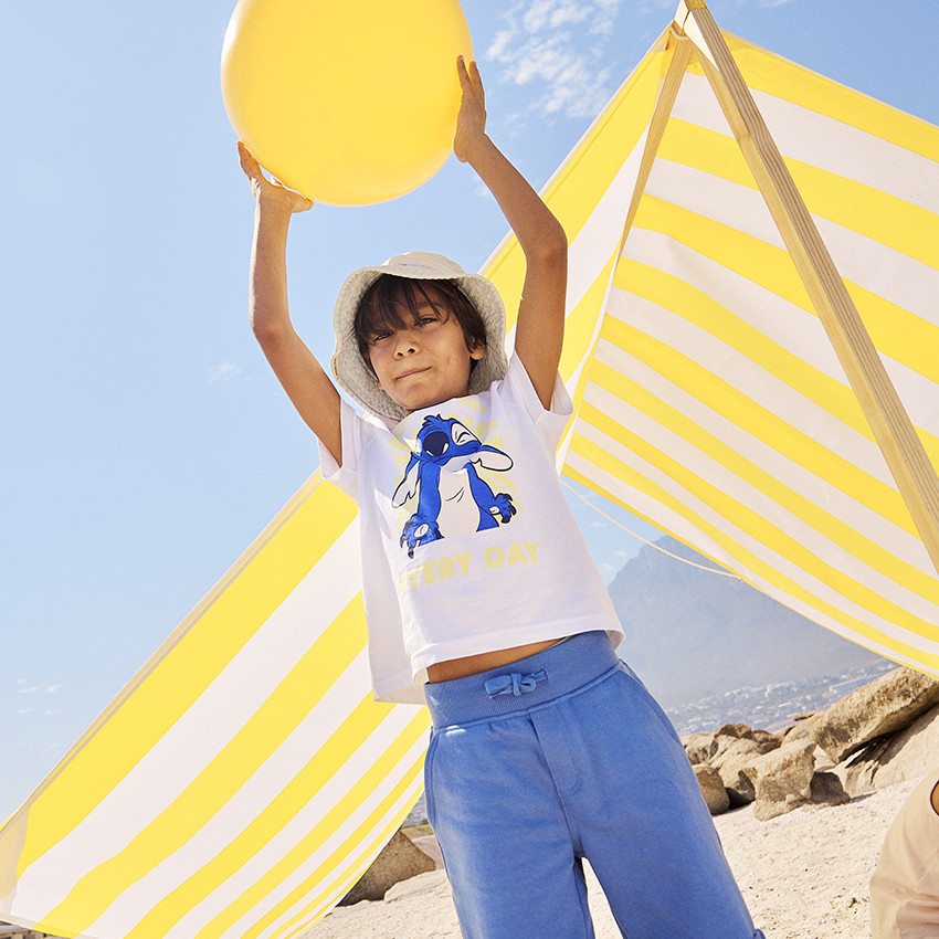 T-shirt manches courtes print Stitch Disney pour garçon 