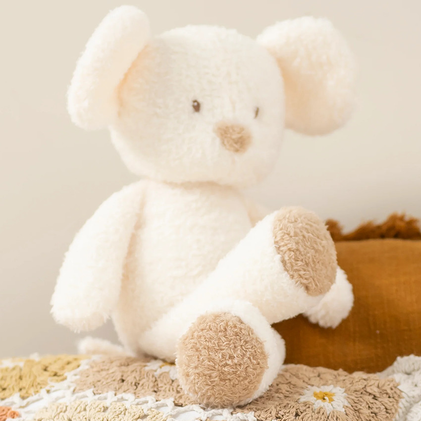 Peluche - Souris Teddy - Ecru - 34 cm 