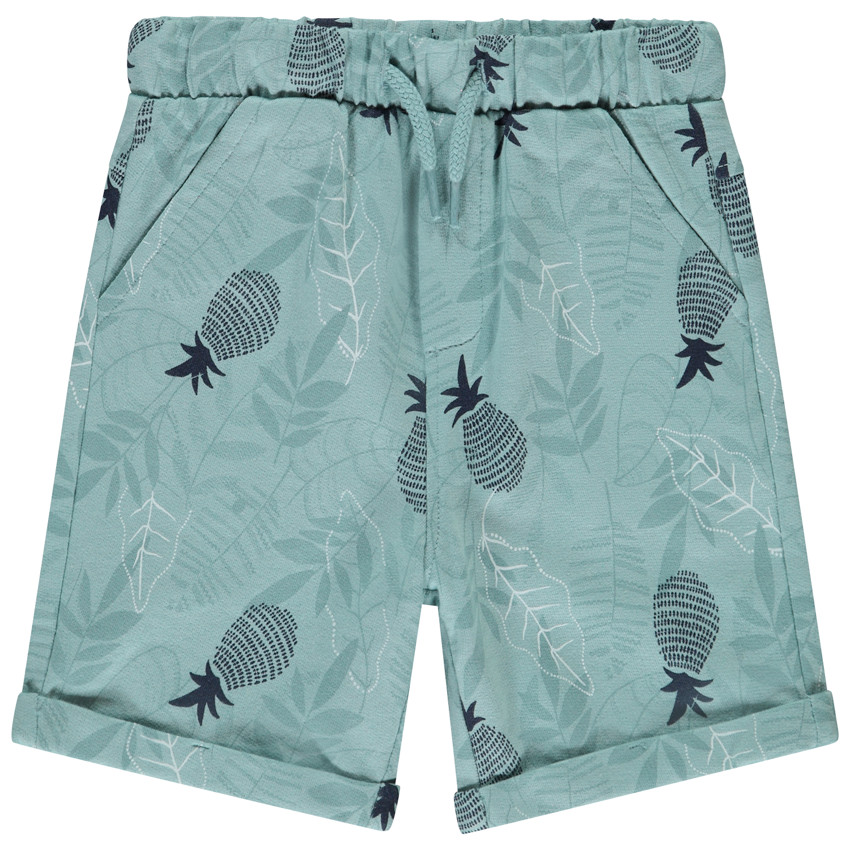 Bermuda fleece met ananasprint voor jongen 