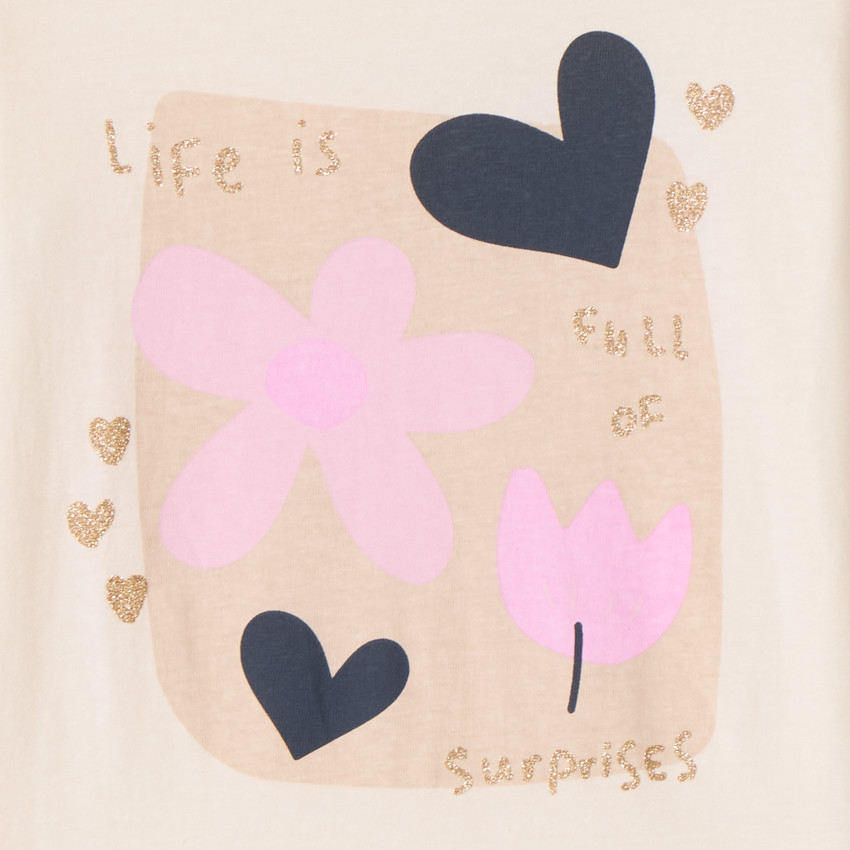 T-shirt manches longues printé à paillettes pour fille 