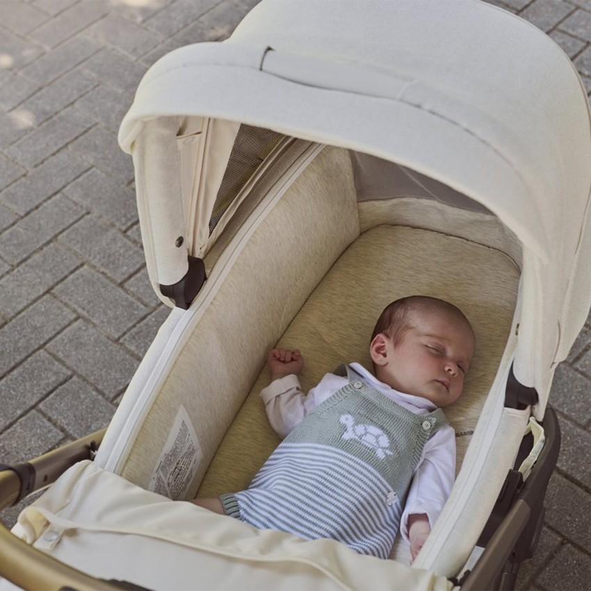 Flexi draagmand met bamboevezels, ruimtebesparend en compatibel met Mysa en Bellagio kinderwagens 