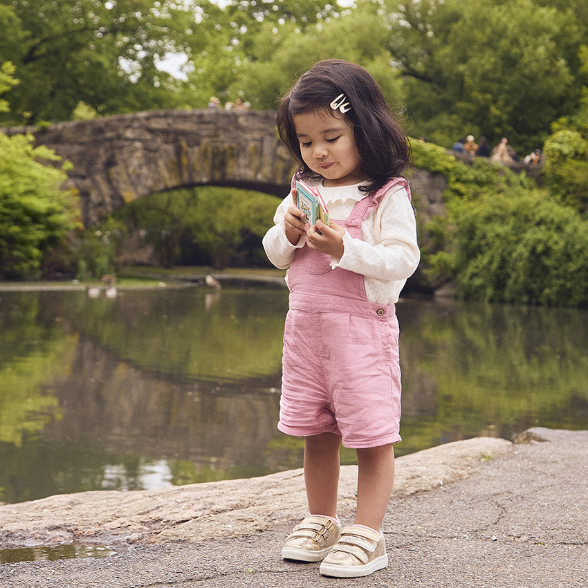 Korte salopette met ruffles voor meisjes 