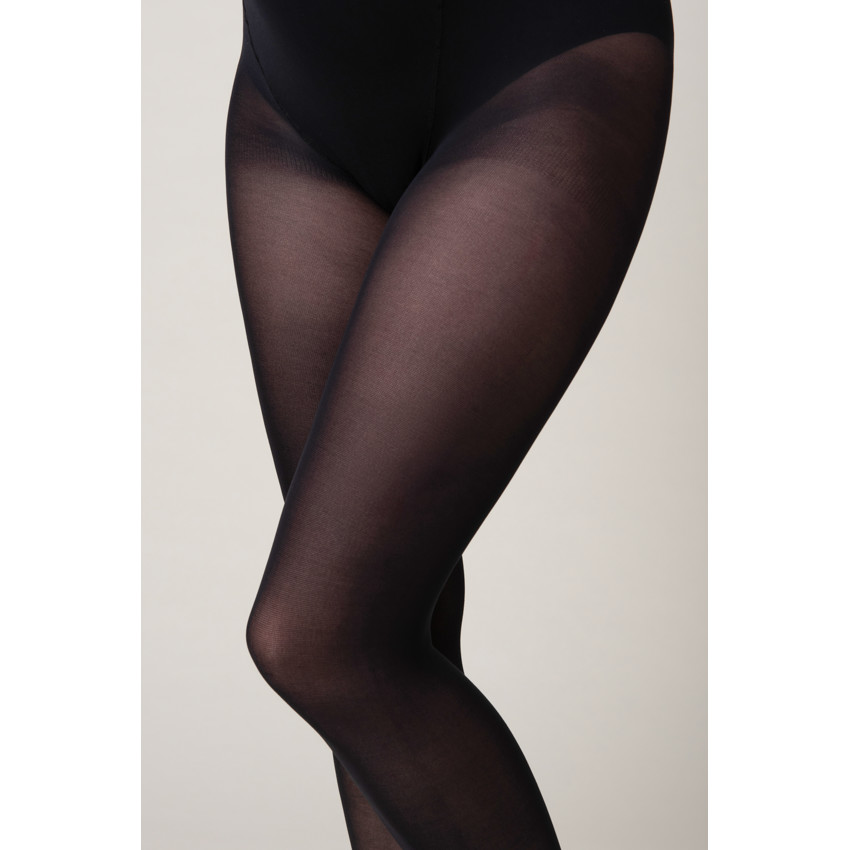 Lot de 2 paires de collants fins unis 30 deniers - Noir 