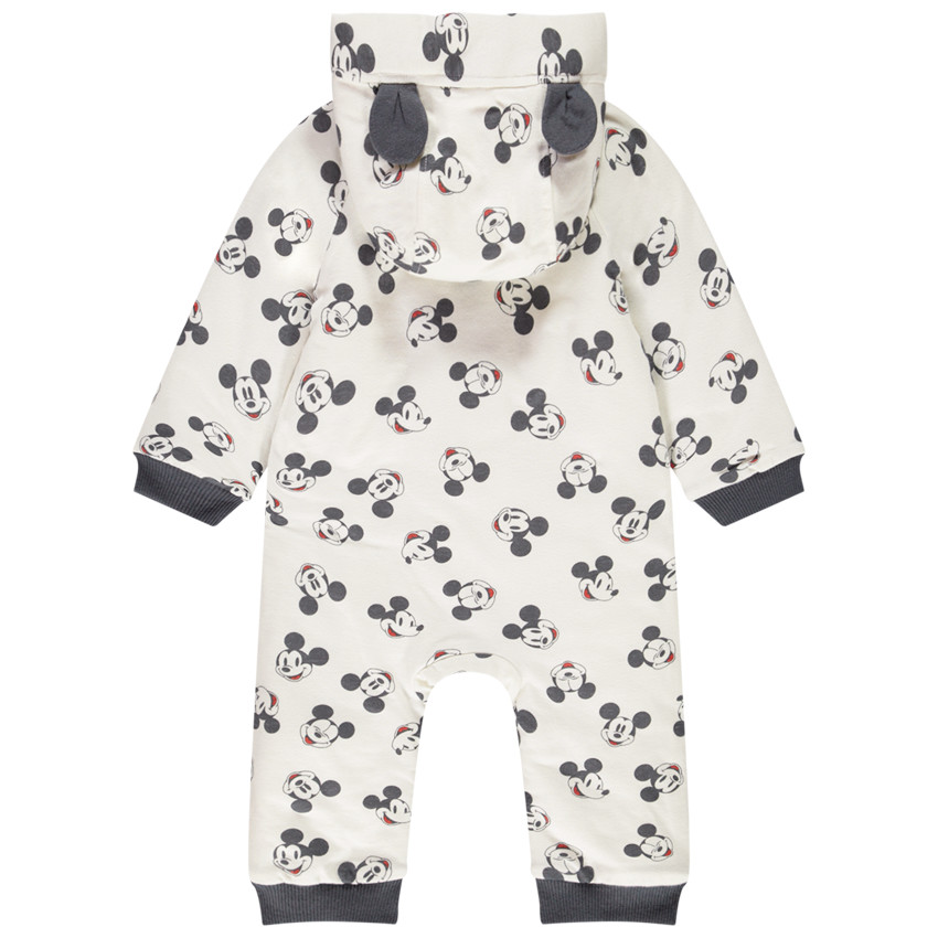 Lange jumpsuit met kap Mickey Disney en voering in jersey 